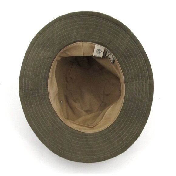 Vintage Broner Safari Hat Mens Medium Olive Canvas Fedora Made in USA 80s 90s - Picture 6 of 13